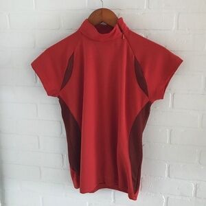 Guru Women’s Tee Burn orange sport High Neck Cap sleeve Breathable Size S